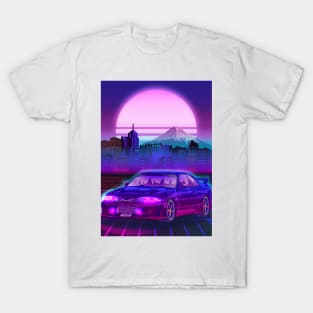 Skyline Gtr R33 cityscapes Fuji Vaporwave T-Shirt